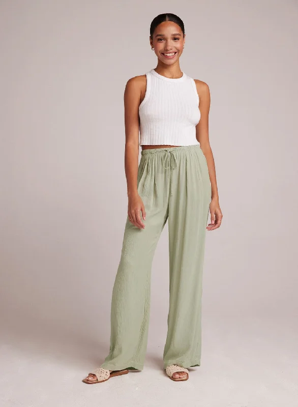 Bella Dahl Easy Pleated Wide Leg Pant Chic Wool Trousers
