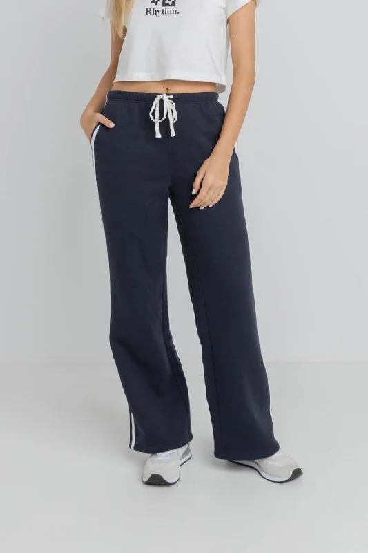 Rhythm Mono Stripe Track Pant - NAVY Trendy Palazzo Pants