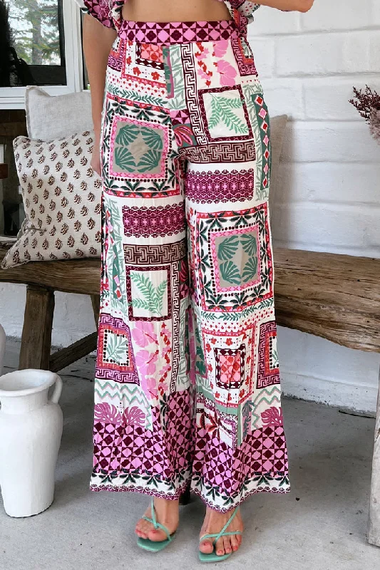 Aelia Print Jax Pants Comfy High-Waist Jeans
