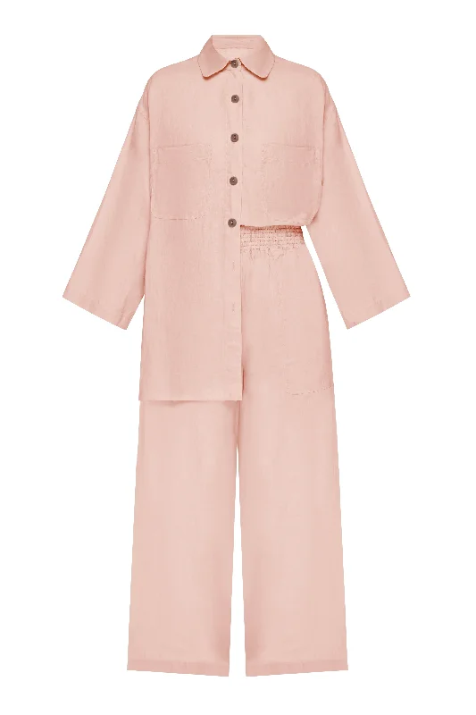Top And Pants Set Rose Formal Slim Pants