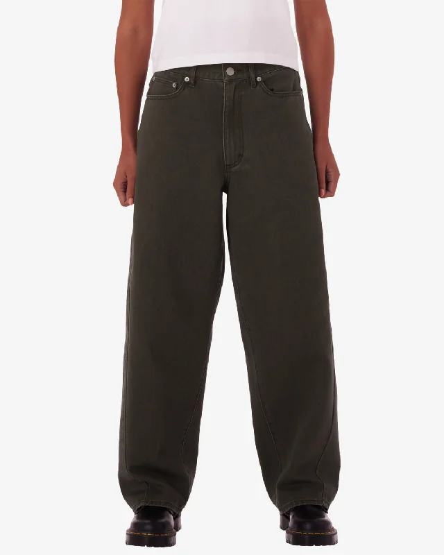 Obey LEAH BAGGY 5-POCKET PANT - DUFFLE BAG FADED WASH Wide-Legged Palazzos