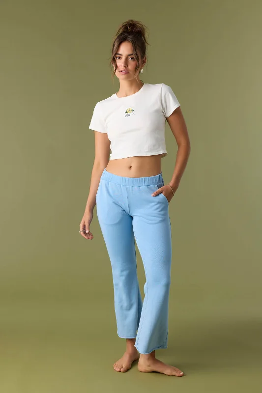 ONeill KARMA FRENCH TERRY CROPPED LOUNGE PANTS - CHAMBRAY Trendy High-Waist Trousers
