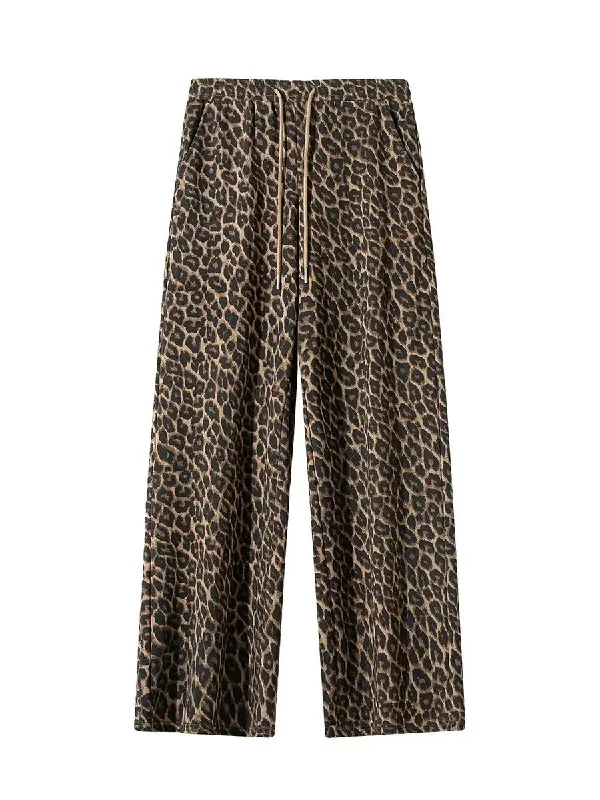 ’Ocelot‘ Y2k Cheetah Print Oversized Cargo Pants Comfy Cargo Trousers