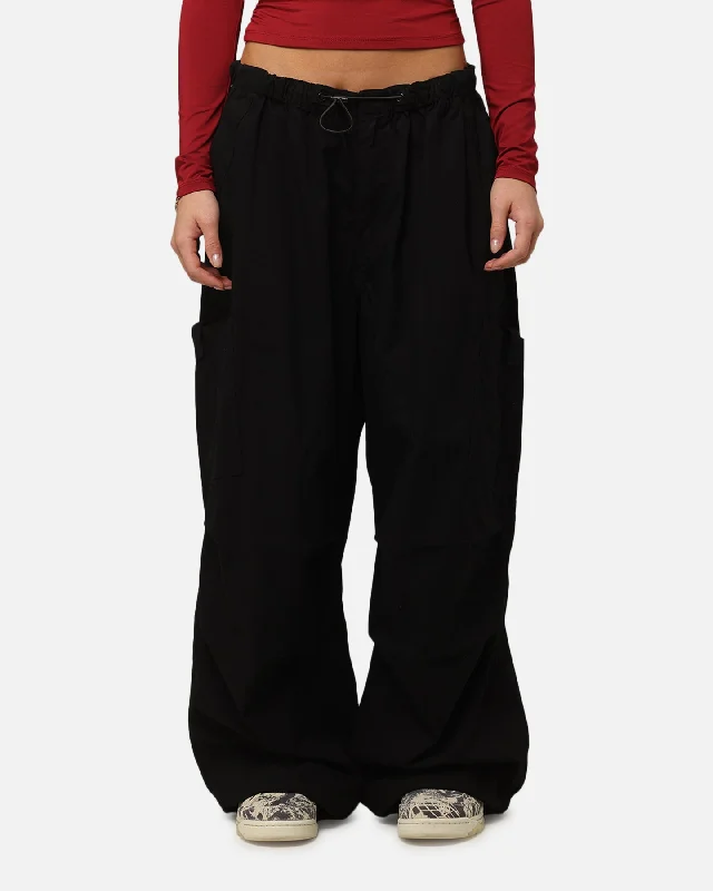 XXIII Cord Tie Cargo Pants Black Classic Straight-Leg Pants