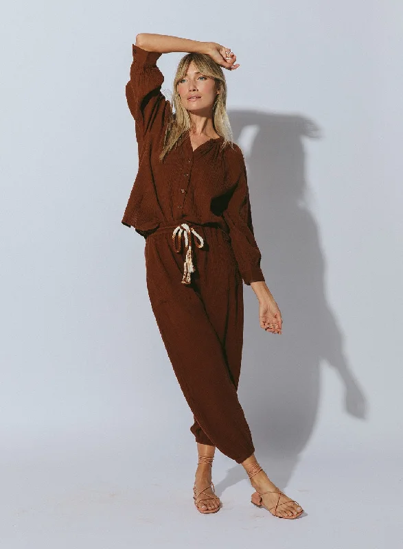 Reese Harem Pant Terracotta Chic Checkered Pants