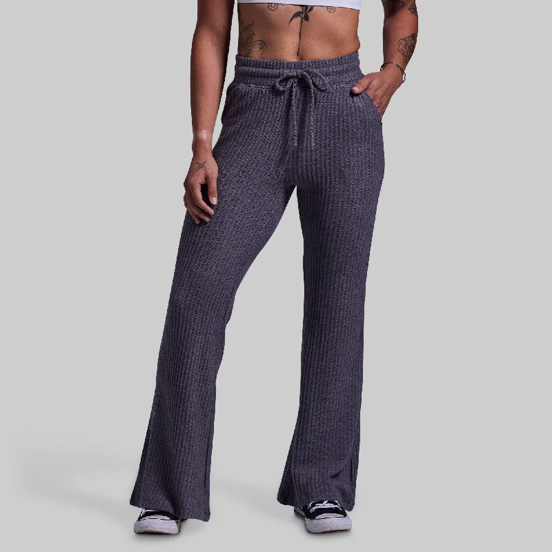 R and R Waffle Lounge Pant (Elephant) Chic Wool Trousers