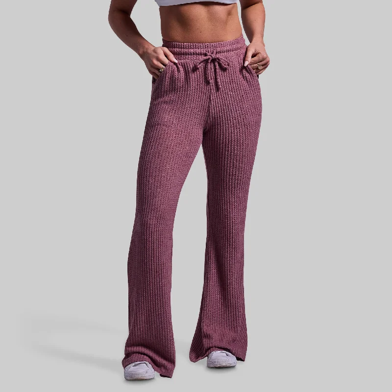 R and R Waffle Lounge Pant (Marsala) Relaxed Casual Leggings