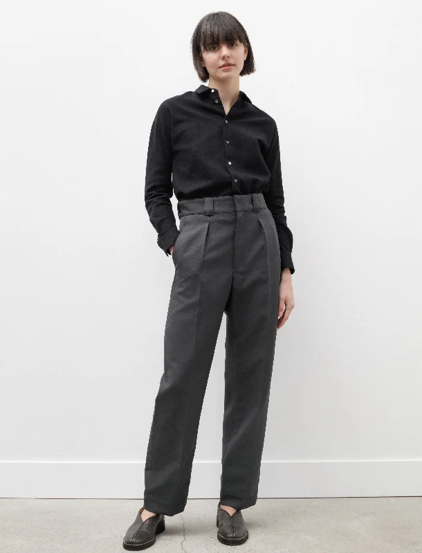 Carrot Pants Dark Grey Formal Wide-Leg Pants