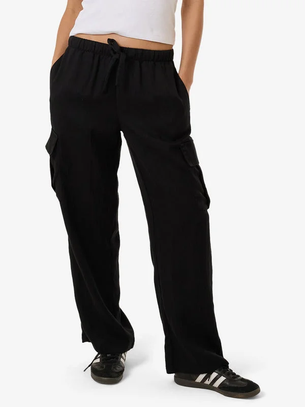 THRILLS Ember Pocket Pant - BLACK High-Waist Trousers