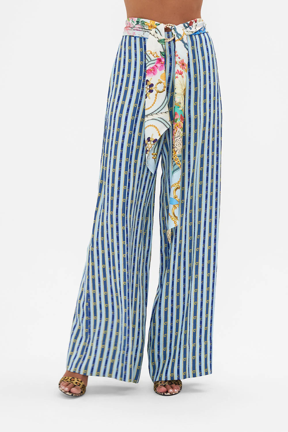 Scarf Belt Wide Leg Pant Amalfi Lullaby Stylish Slim Trousers