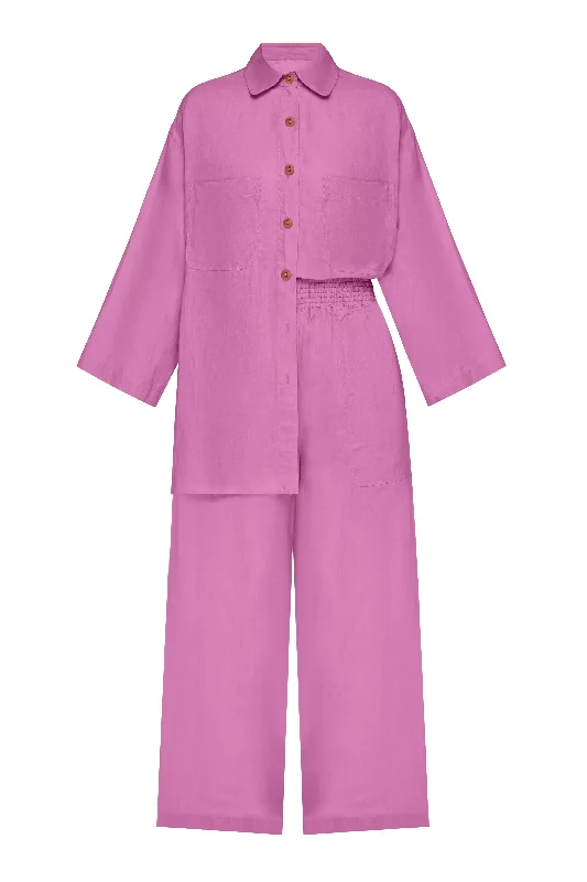 Top And Pants Set Lilac Casual Track Pants