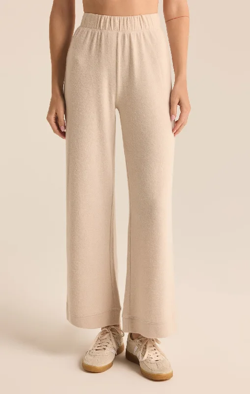 Z-Supply Tessa Cozy Pant - LIGHT OATMEAL HEATHER Classic Flared Pants