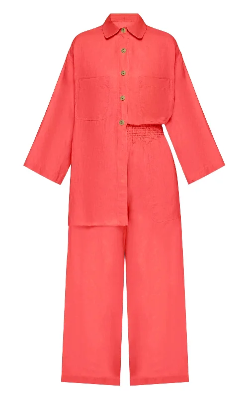 Top And Pants Set Coral Casual Lounge Pants