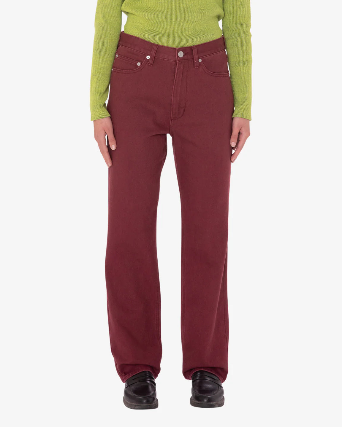 Obey EVERYDAY SLIM 5-POCKET PANT - WINE High-Waist Jogger Pants