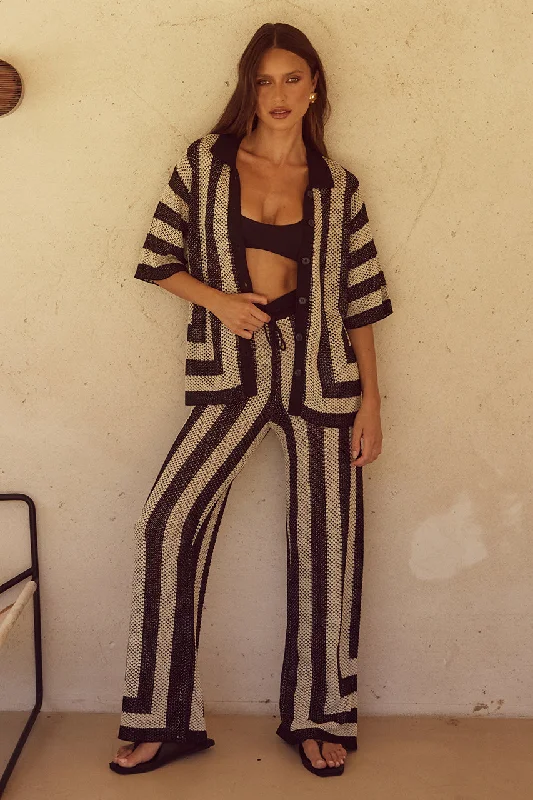 Ziggy Pant Black/Sand Elegant Dress Pants