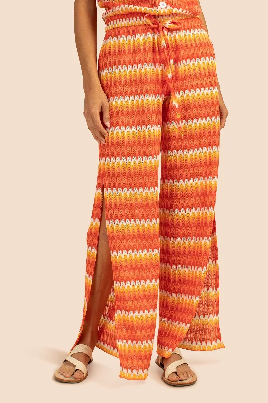 Sunray Crochet Slit Pant Modern Bootcut Pants