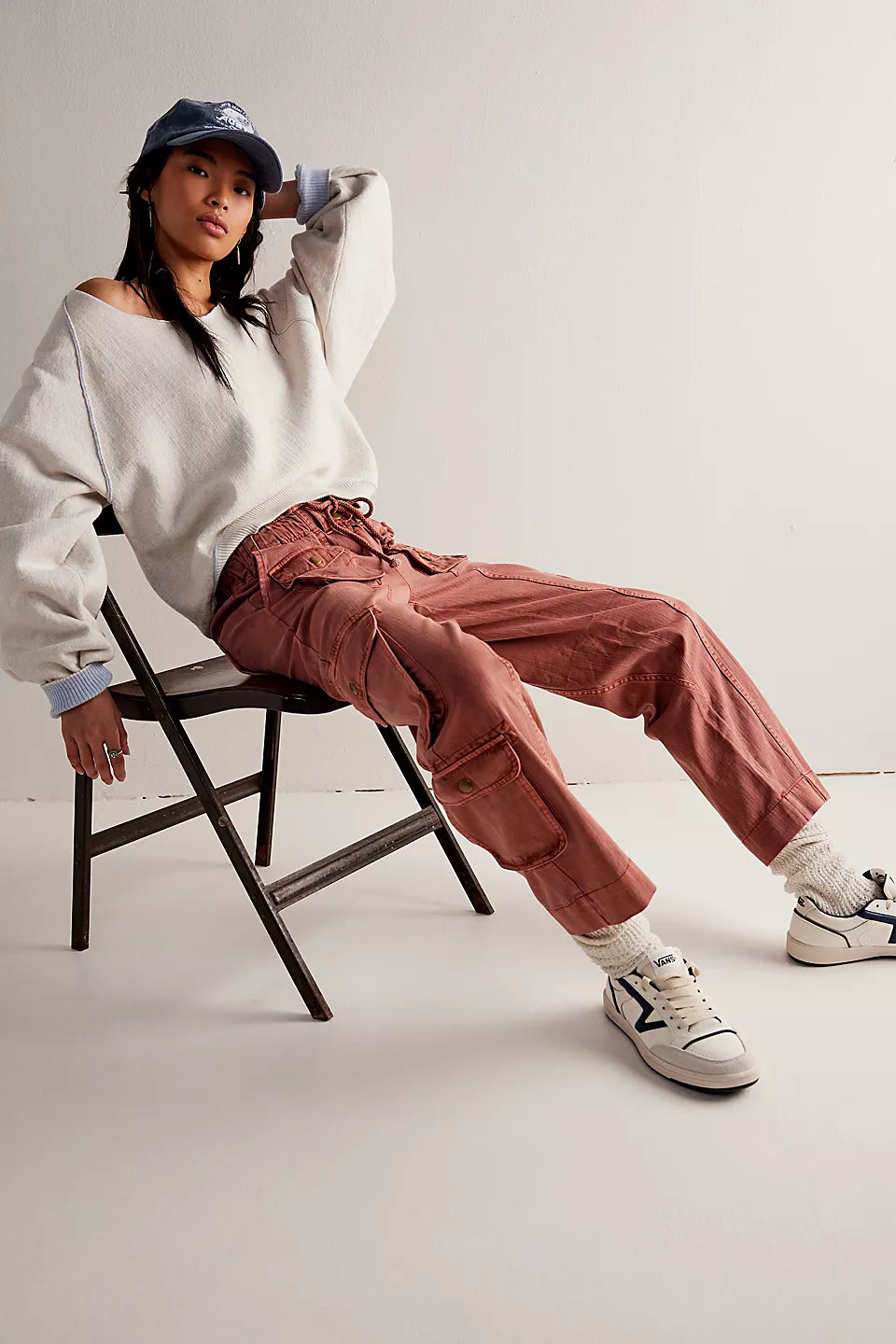 Free People Tahiti Cargo Pants - AUBURN Fashionable Track Pants