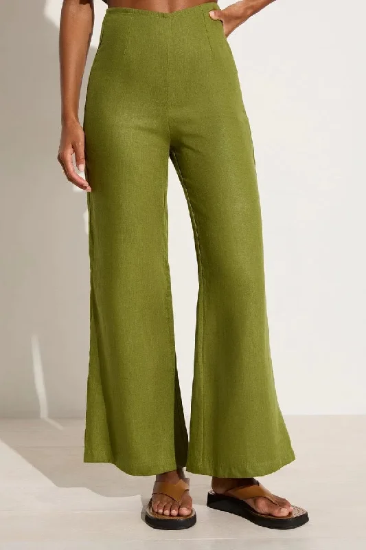 Ottavio Pants Palm Green Elegant High-Waist Pants