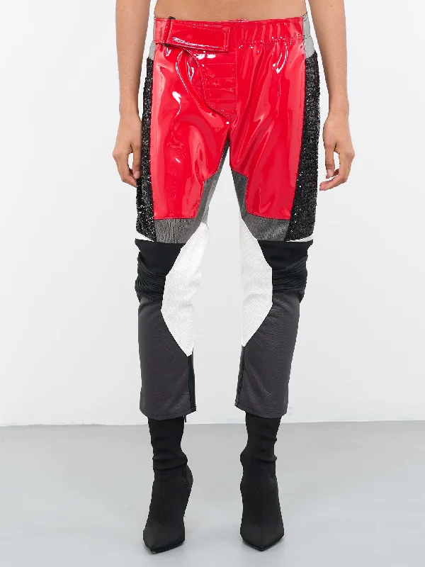 Biker Pants (JK-P008-051-RED-BLACK) Casual Track Pants