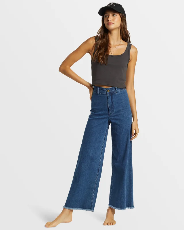Billabong Free Fall High-Waist Pants - OCEANA BLUE Cozy Fitted Pants