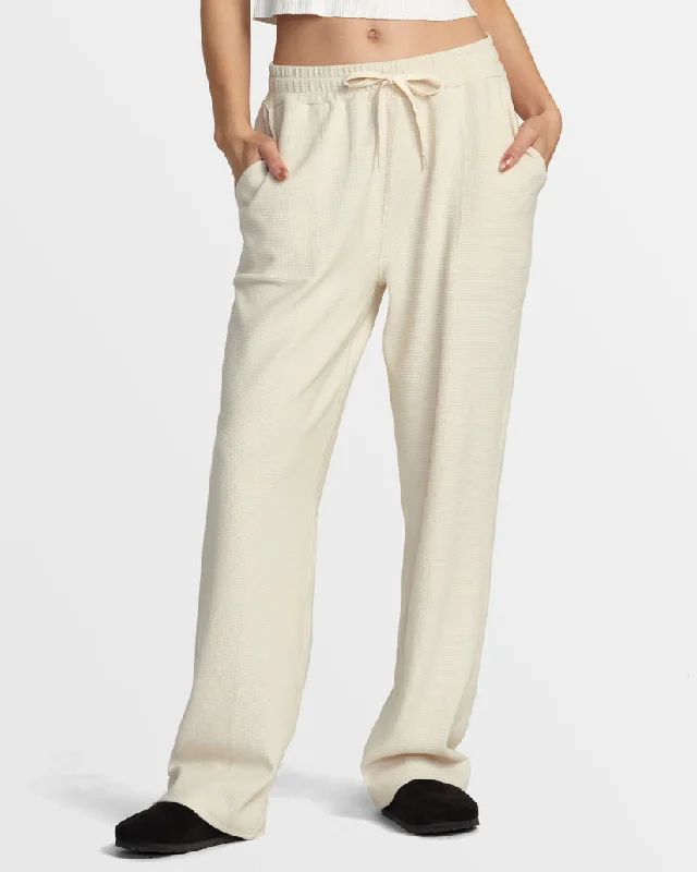 RVCA SOFIE WAFFLE PANT - LATTE Cozy Lounge Pants