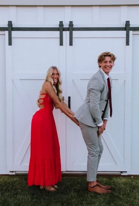 Red A-line Prom Dress Fashion Prom Gown  cc704
