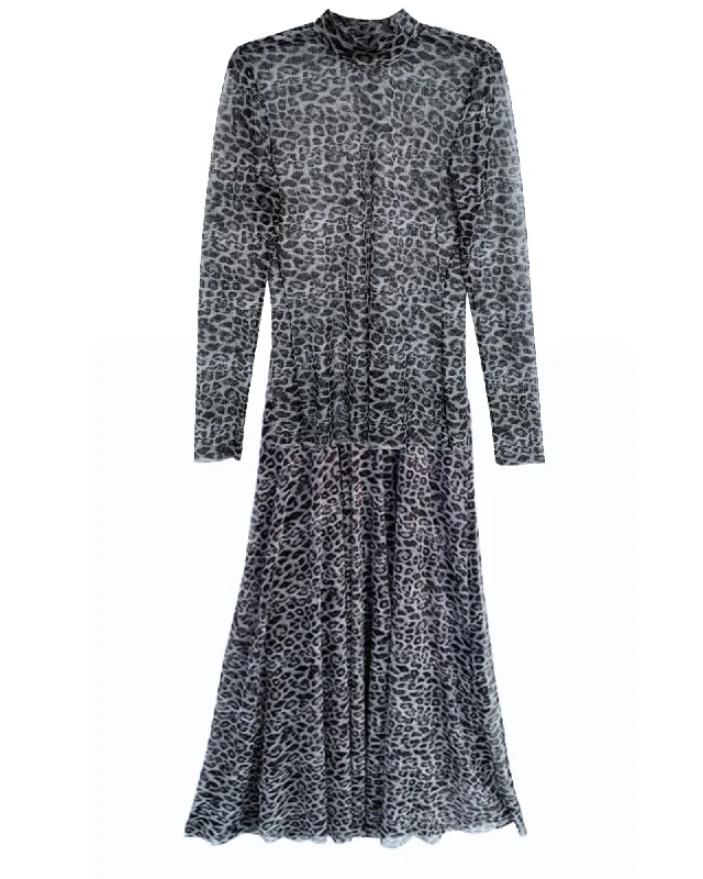 Mesh Snow Leopard 2 Piece Dress Set | Snow Leopard