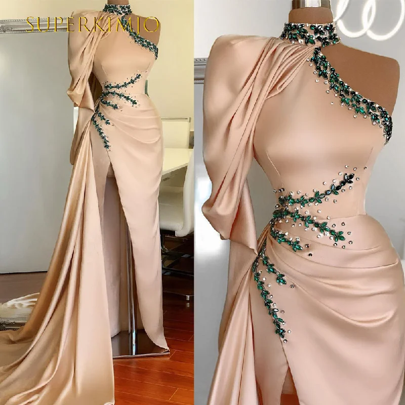 vestidos high neck evening dresses long beaded detachable skirt elegant vintage champagne evening gown 2021 vestidos high neck evening dresses long beaded detachable skirt elegant vintage champagne evening gown 2021