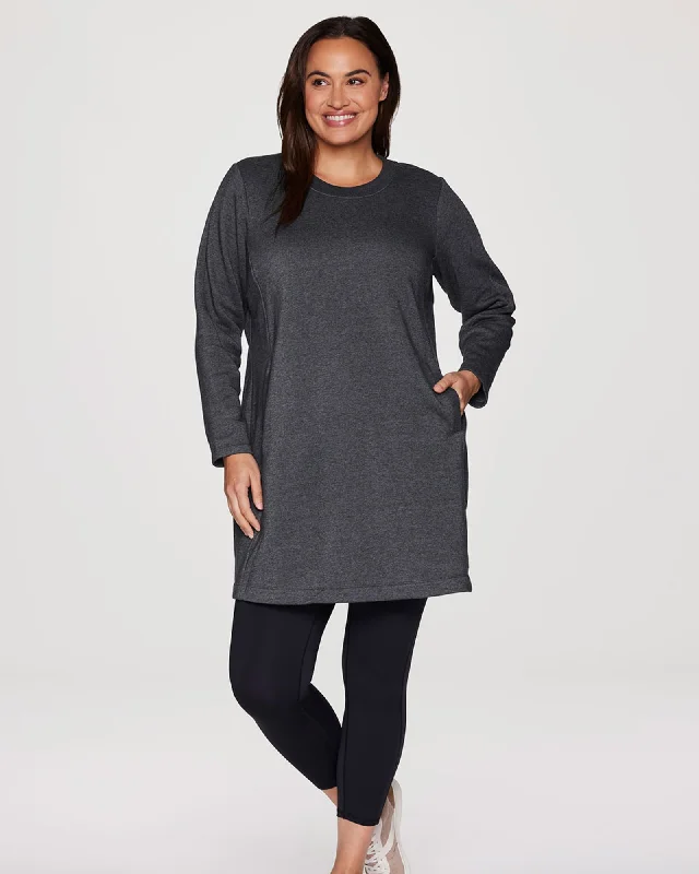 Plus Prime Fleece Crewneck Dress | Charcoal