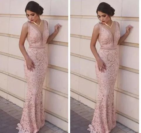 deep v neck pink evening dresses long lace applique elegant modest mermaid elegant formal evening gowns deep v neck pink evening dresses long lace applique elegant modest mermaid elegant formal evening gowns