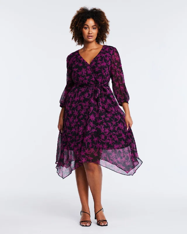 Boysenberry Bloom Dress | Magenta/Black