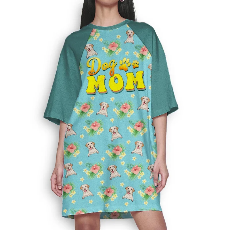Blue Tropical - Personalized Custom 3/4 Sleeve Dress