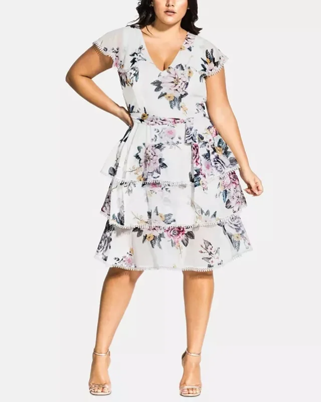 City Chic Women's Plus Size City Chic Summer Love Dress White Size 20W | White