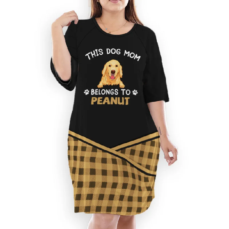 Dog Mom Pattern - Personalized Custom 3/4 Sleeve Dress