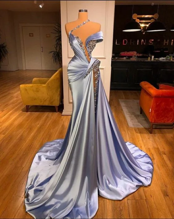 2021 sexy formal dresses blue beaded mermaid evening dresses long modest elegant satin luxury formal evening gowns 2022 2021 sexy formal dresses blue beaded mermaid evening dresses long modest elegant satin luxury formal evening gowns 2022
