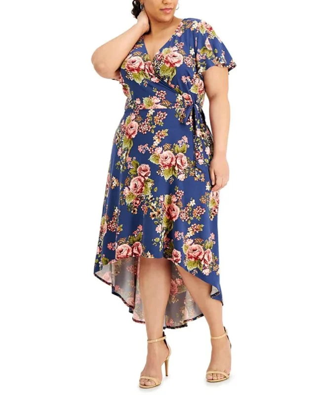 BCX Women's Trendy Plus High Low Dress Blue Size 2X | Blue