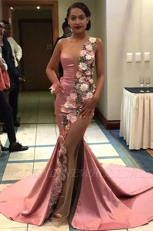 3d flowers evening dresses long pink mermaid modest satin sexy formal dresses vestido de fiesta 3d flowers evening dresses long pink mermaid modest satin sexy formal dresses vestido de fiesta
