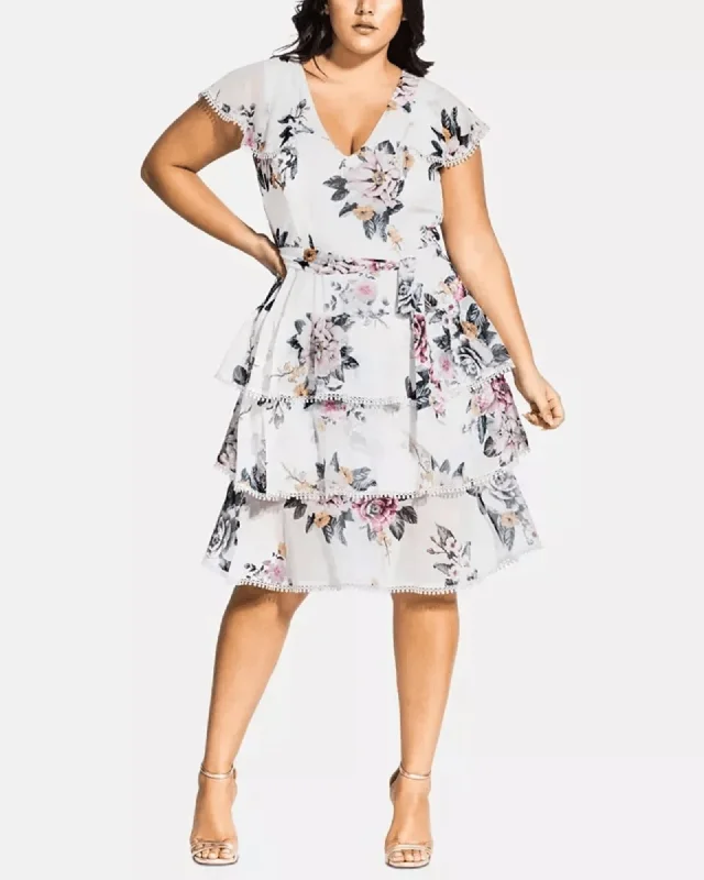 City Chic Women's Trendy Plus Size Smallummer Love Dress White Size XS | White