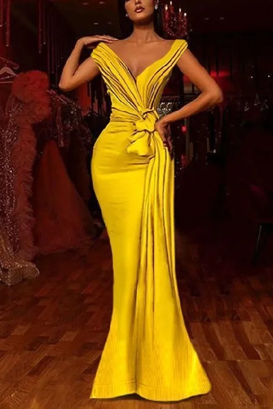 v neck simple evening dresses long mermaid modest yellow elegant cheap formal evening gown v neck simple evening dresses long mermaid modest yellow elegant cheap formal evening gown