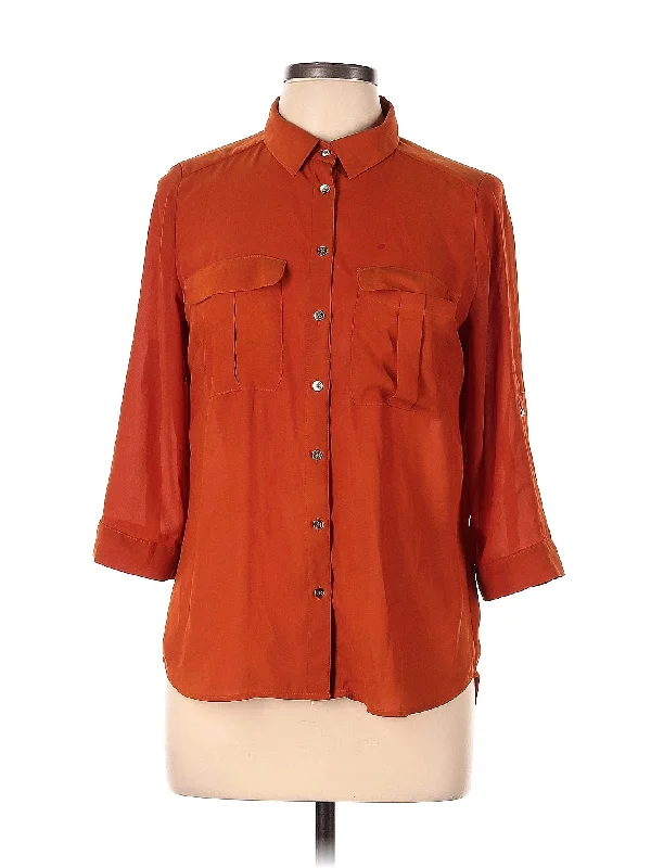 3/4 Sleeve Blouse Sheer Mesh Blouse
