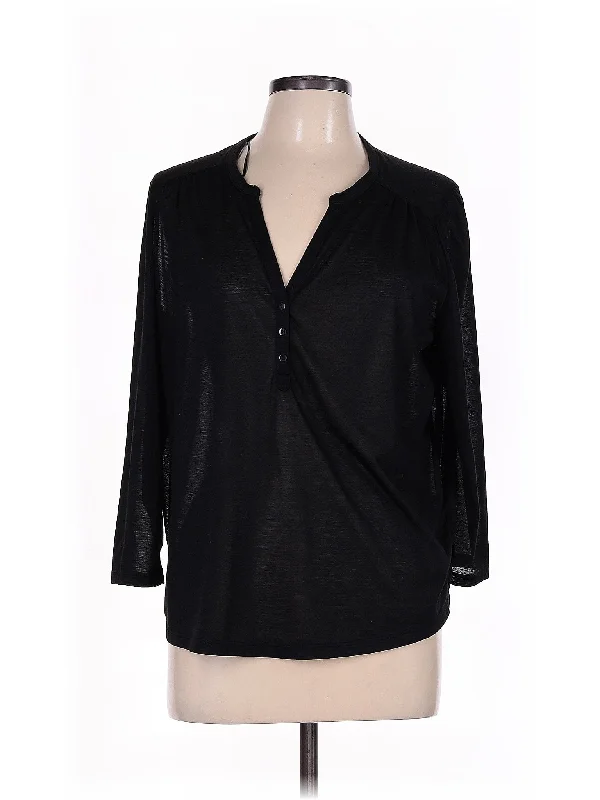 3/4 Sleeve Blouse Oversized Silk Blouse