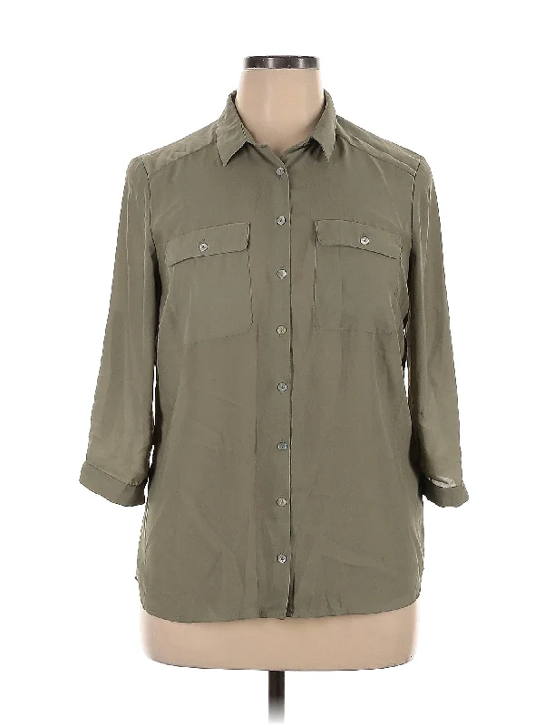 3/4 Sleeve Blouse Ruffled Neck Blouse
