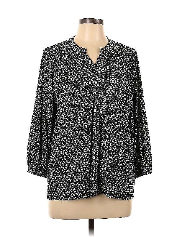 3/4 Sleeve Blouse Satin Drape Blouse