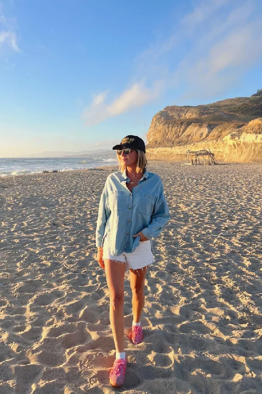 Crisp Mountain Air Shacket Chic Off-Shoulder Blouse