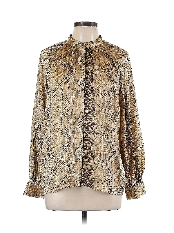 Long Sleeve Blouse Semi-Sheer Blouse