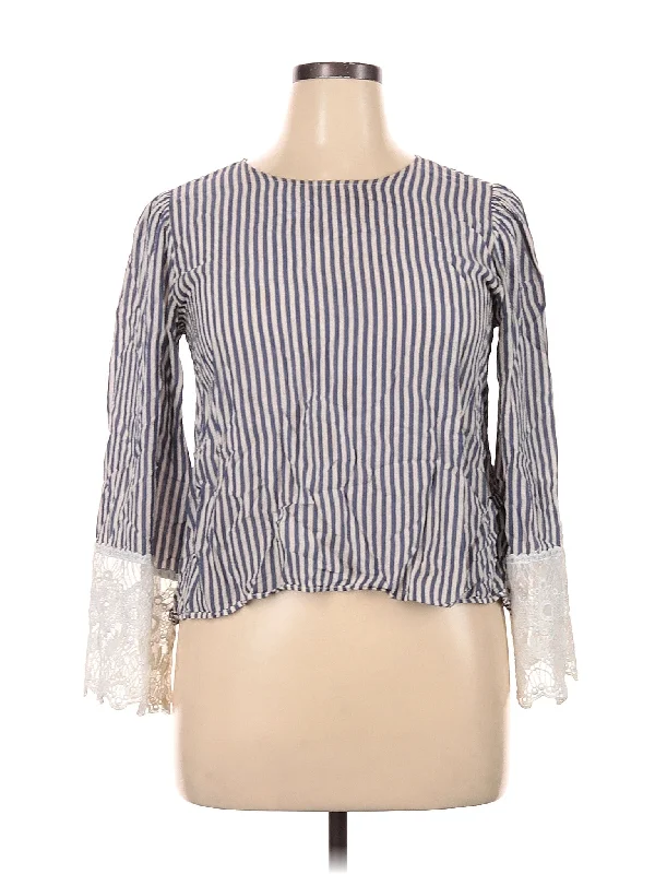 Long Sleeve Blouse Subtle Shimmer Blouse