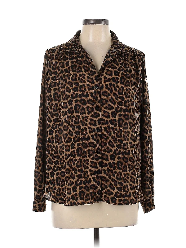 Long Sleeve Blouse Drape Neck Blouse