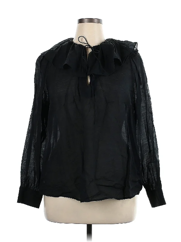 Long Sleeve Blouse Chic Ruffle Blouse