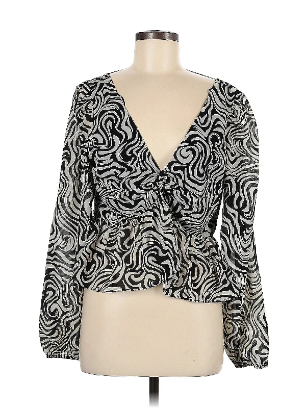 Long Sleeve Blouse Chic Off-Shoulder Blouse
