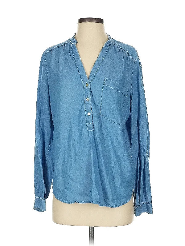 Long Sleeve Blouse Off-Shoulder Wrap Blouse